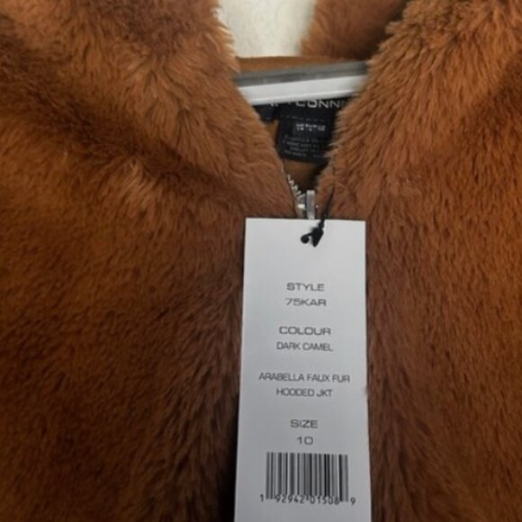 French Connection Arabella Faux Fur Hooded Jacket Coat SIZE 10 NWT - Picture 6 of 6